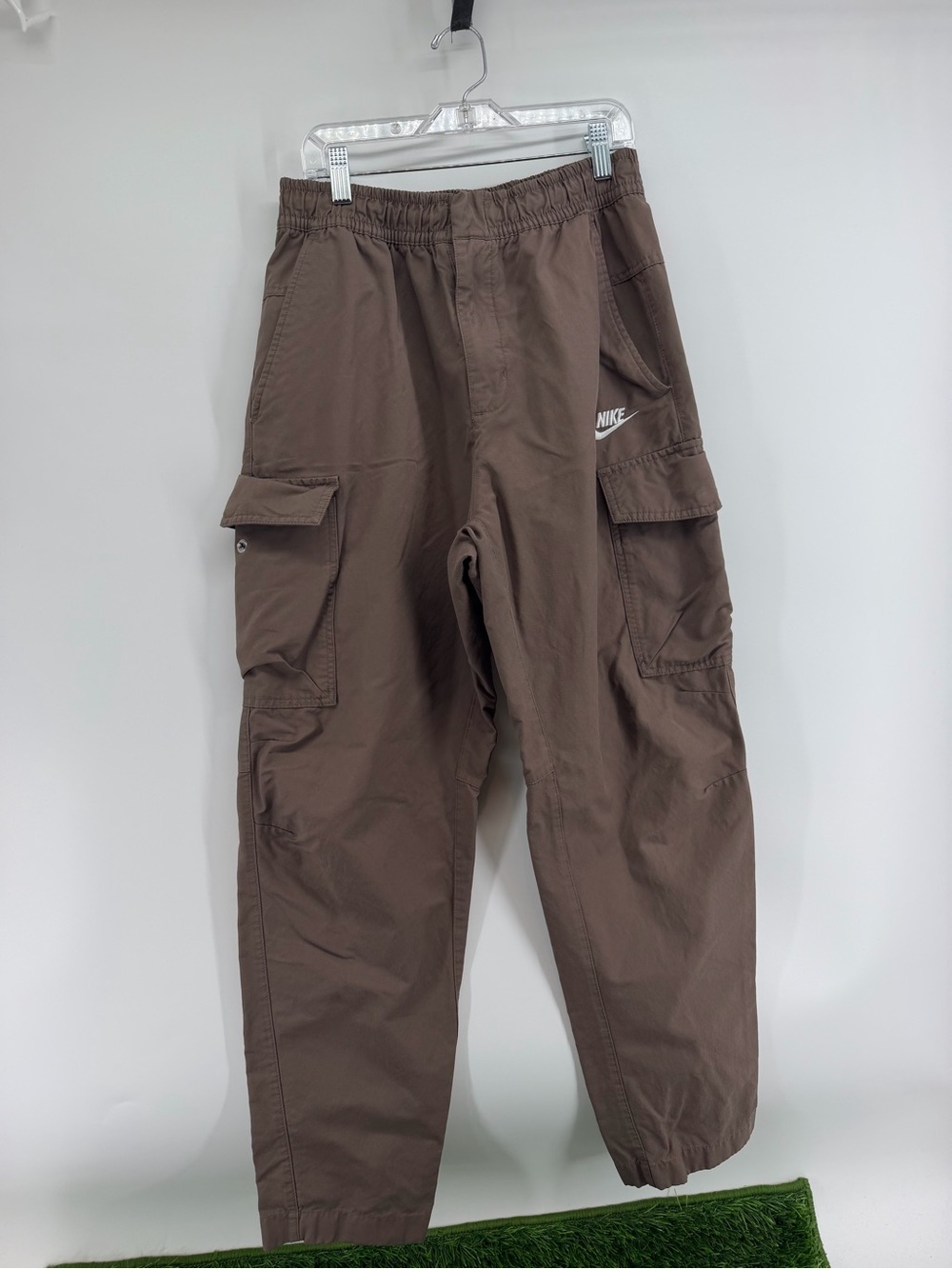 Nike Brown Men's Cargo Jogger Pants with Elastic Waist